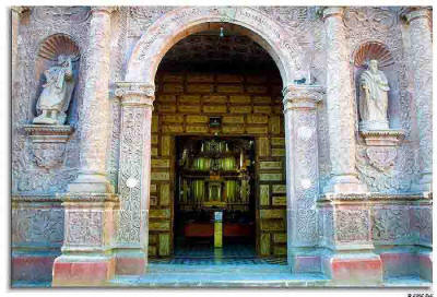 San Miguel de Allende chruchs stand out with their ornate entrances and pink stone  Bill Bell Photograph