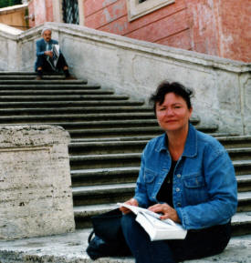 On the Spanish Steps in Rome, Dorothy Bell More Italy - Rome, Florence, Venice,  Ancient Roman towns ...photography by Bill Belll