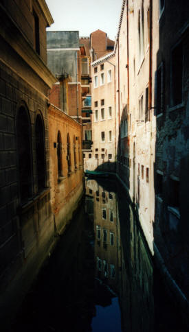 Reflection in the venic canal More Italy Photography -  Venice, Florence, Rome,  Ancient Roman towns ...photography by Bill Bell